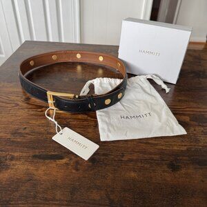 Charlie Reversible Belt Small Black/Mahogany Pebble/Brushed Gold